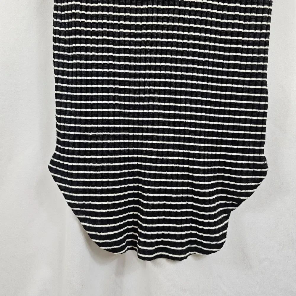 NWT LNA Long Sleeve Turtleneck Midi Dress in Black and White - Size S - Picture 7 of 8
